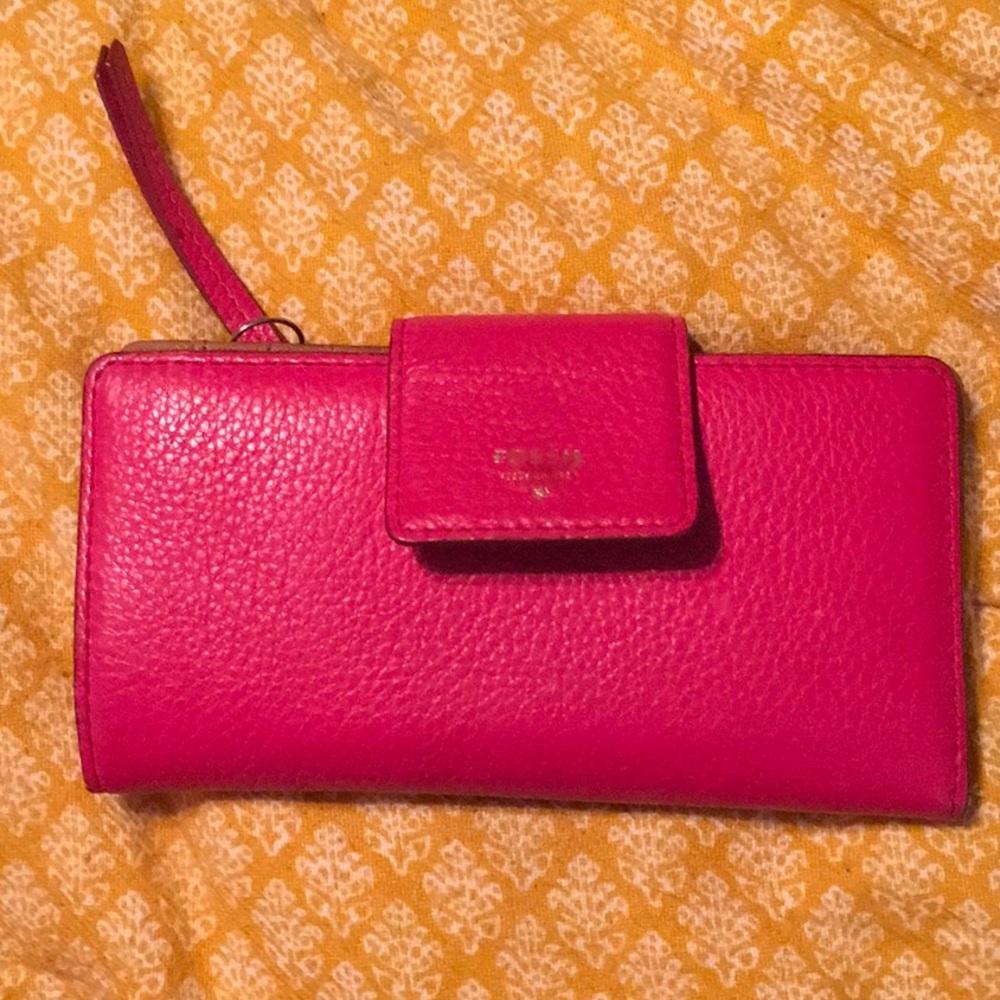 Fuchsia Fossil Wallet